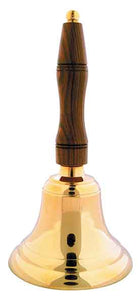 7 1/2" Brass School Bell with Wooden Handle