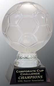 12" Glass Soccer Ball with Marble Base