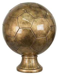 10 1/2" Antique Gold Soccer Ball Resin