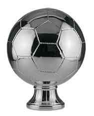 10 1/2" Silver Soccer Ball Resin