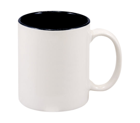 11 oz. White/Black Sublimatable Ceramic Mug