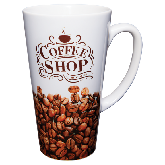 17 oz. Sublimatable White Latte Mug with Handle