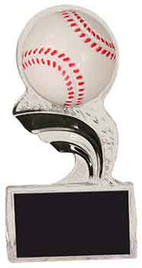 5" Black Baseball Splash Sculpted Ice Award