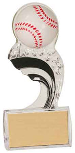 6 1/2" Black Baseball Splash Sculpted Ice Award