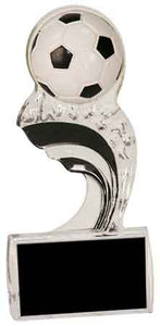 6 1/2" Black Soccer Splash Sculpted Ice Award