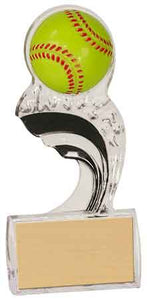 6 1/2" Black Softball Splash Sculpted Ice Award