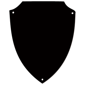 6" x 7 5/8" Black Brass Shield Plaque Plate