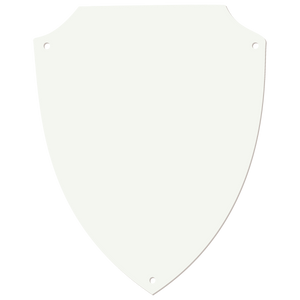 6" x 7 5/8" White DynaSub Shield Plaque Plate