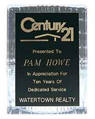 4 1/2" x 6" Clear Sculpted Ice Standing Plaque