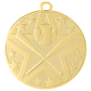 2" Gold Superstar Baseball/Softball Medal