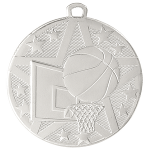 2" Silver Superstar Basketball Medal