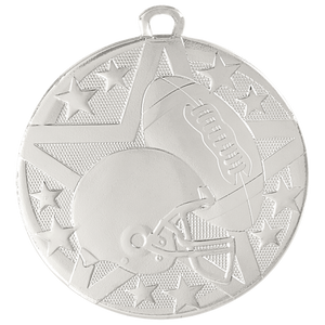 2" Silver Superstar Football Medal