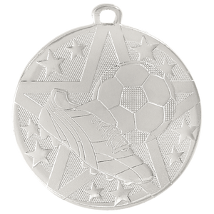 2" Silver Superstar Soccer Medal