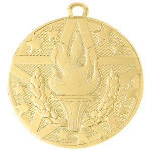 2" Gold Superstar Torch Medal