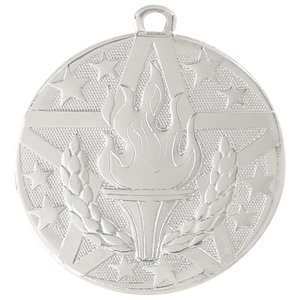 2" Silver Superstar Torch Medal