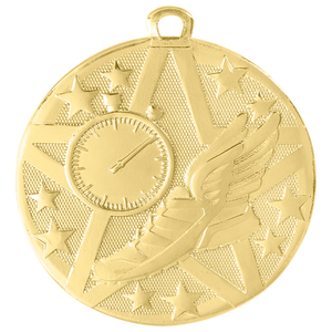 2" Gold Superstar Track Medal