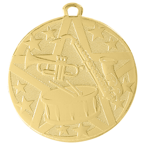 2" Gold Superstar Band Medal