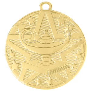 9" Gold Superstar Lamp of Knowledge Medal
