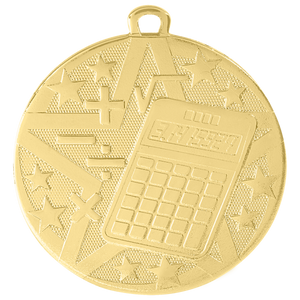 2" Gold Superstar Math Medal