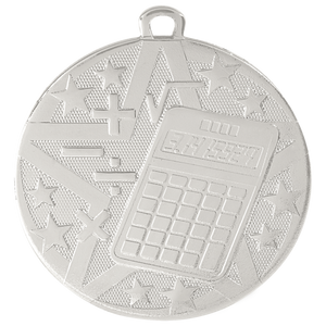2" Silver Superstar Math Medal