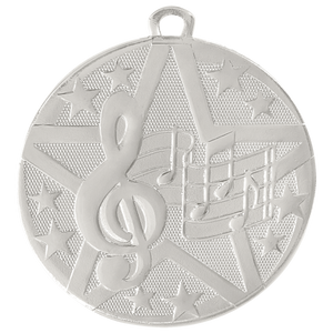 2" Silver Superstar Music Medal