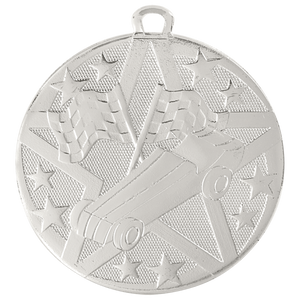 2" Silver Superstar Pinewood Derby Medal