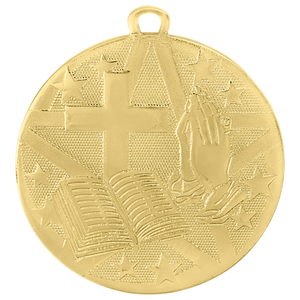 2" Gold Superstar Religion Medal
