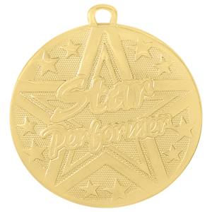 2" Gold Superstar Star Performer Medal