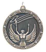 1 3/4" Antique Gold Victory Shooting Star Medal