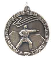 1 3/4" Antique Gold Martial Arts Shooting Star Medal