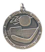 1 3/4" Antique Gold Hockey Shooting Star Medal