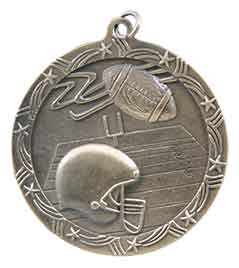 2 1/2" Antique Gold Football Shooting Star Medal