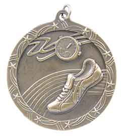 2 1/2" Antique Gold Track Shooting Star Medal