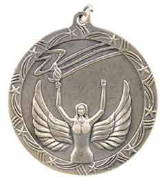 2 1/2" Antique Gold Victory Shooting Star Medal