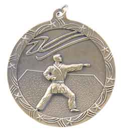 2 1/2" Antique Gold Martial Arts Shooting Star Medal