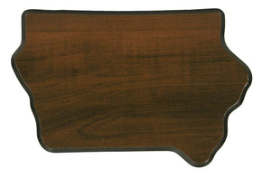 8 5/8" x 12 3/4" Walnut Finish Black Edge Iowa State Plaque