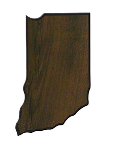 8 1/2" x 12 3/4" Walnut Finish Black Edge Indiana State Plaque