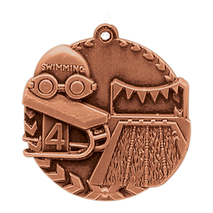 1 3/4" Antique Bronze Swimming Millennium Medal