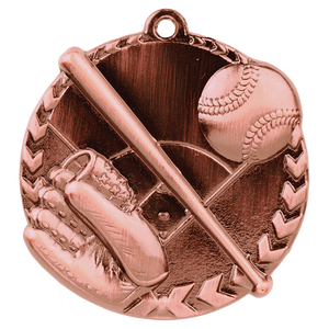 1 3/4" Antique Bronze Baseball/Softball Millennium Medal