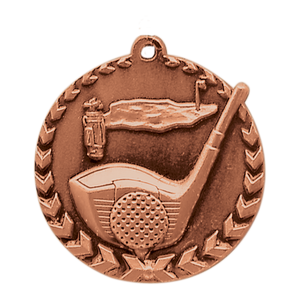 1 3/4" Antique Bronze Golf Millennium Medal