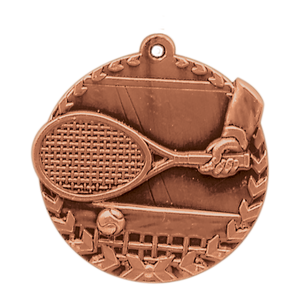 1 3/4" Antique Bronze Tennis Millennium Medal