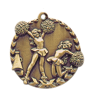 1 3/4" Antique Gold Cheer Millennium Medal