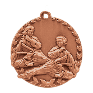 1 3/4" Antique Bronze Martial Arts Millennium Medal