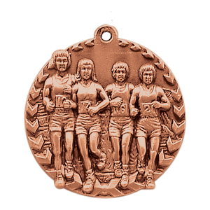 1 3/4" Antique Bronze Cross Country Millennium Medal