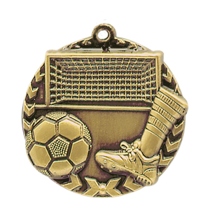 1 3/4" Antique Gold Soccer Millennium Medal