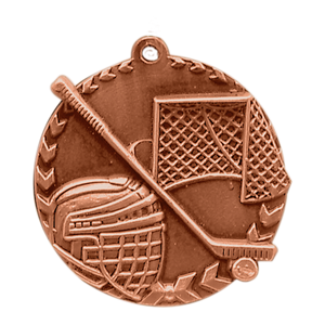 1 3/4" Antique Bronze Hockey Millennium Medal