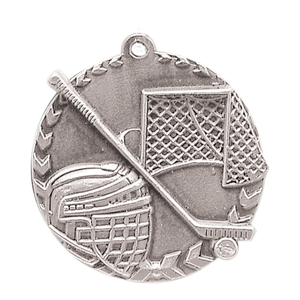 1 3/4" Antique Silver Hockey Millennium Medal