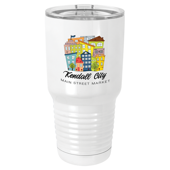 Sublimatable Polar Camel 30 oz. White Vacuum Insulated Tumbler w/Lid