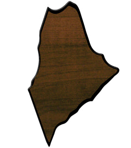 6 3/4" x 9 1/2" Walnut Finish Black Edge Maine State Plaque