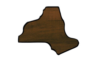 9" x 10 1/2" Walnut Finish Black Edge New York State Plaque